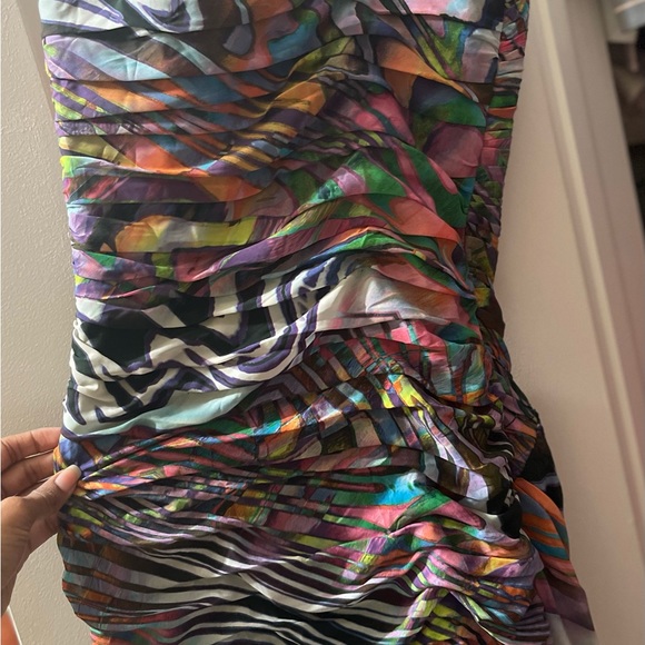 Forever Unique one shoulder multi color mini dress - Picture 5 of 5